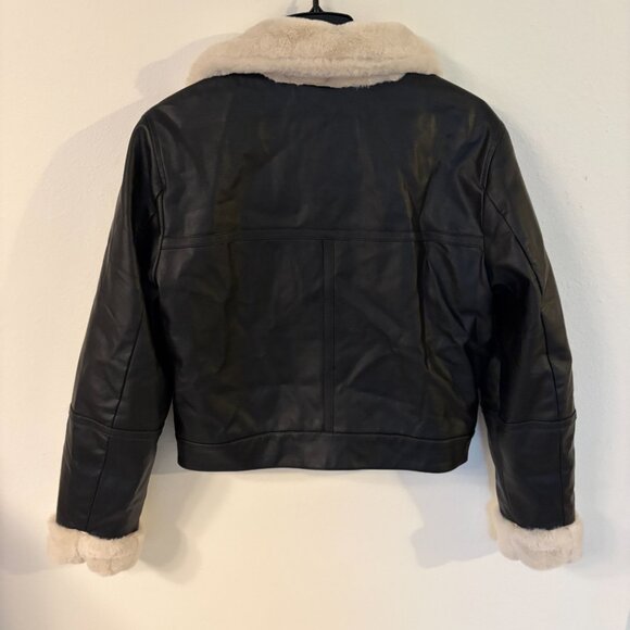 Hollister Aviator Jacket, Faux Leather, Size M - Picture 2 of 4